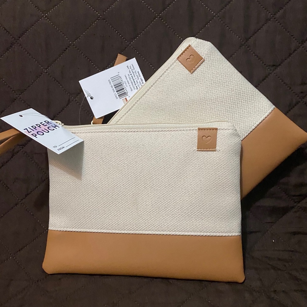 NWT 2 zippered cosmetic bags